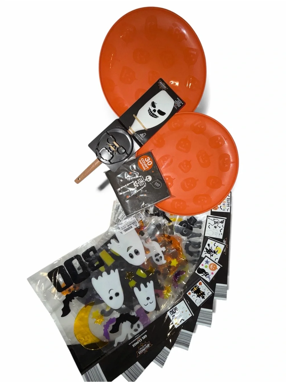 Halloween Party Plate and Decoration Kit - Orange